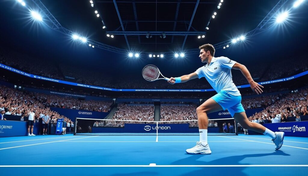 rublev, de minaur, humbert et ruud remportent leur place en demi-finale du grand final uts london victorian plumbing lors d'un super samedi intense et palpitant.
